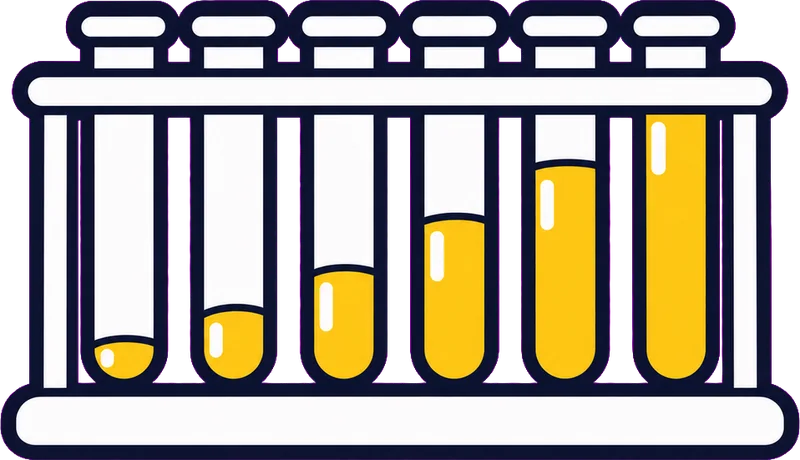 Test tubes filling up in a rack